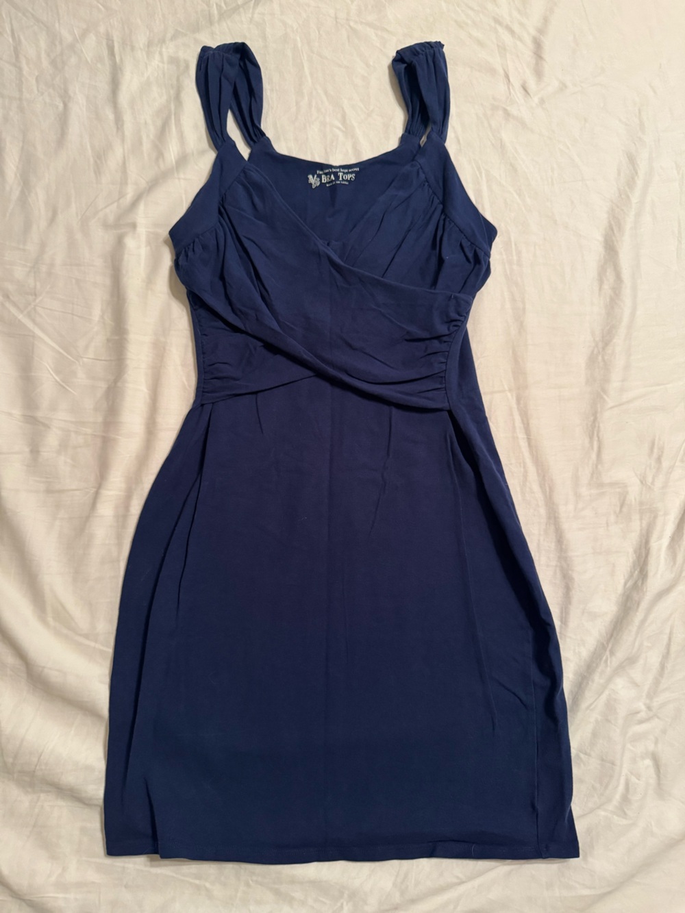 Victoria's Secret Navy Blue Wrap-Style Mini Dress With Built-In Bra - Picture 2 of 7